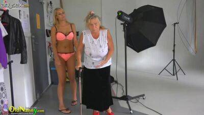 Old and young lesbians go wild after photo session - sunporno.com