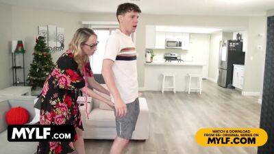 Crystal Clark - Curvy Milf Seduces Young Stud And Drains His Big Cock On Her Face And Glasses - upornia.com
