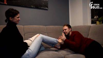 foot fetish - First Foot Worship In Her Life! (foot Fetish Sexy Feet Bare Feet Young Feet) With Nikola S - hotmovs.com - Czech Republic
