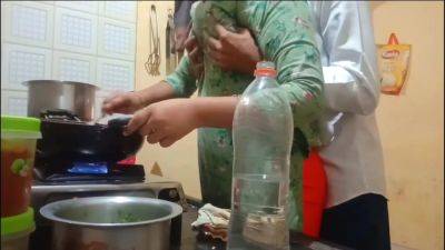 Indian Desi Young Wife Cooking in the Kitchen and Fucked by Her Brother-in-law xlx - txxx.com - India